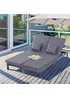 Outsunny 2 Person Rattan Lounger (195cm x 120cm x 28cm) - One Size Image 2