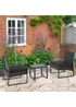 Outsunny 3 Piece Rattan Patio Bistro Set - One Size Image 1