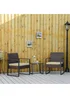 Outsunny 3 Piece Rattan Patio Bistro Set - One Size Image 1