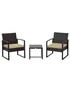 Outsunny 3 Piece Rattan Patio Bistro Set - One Size Image 2