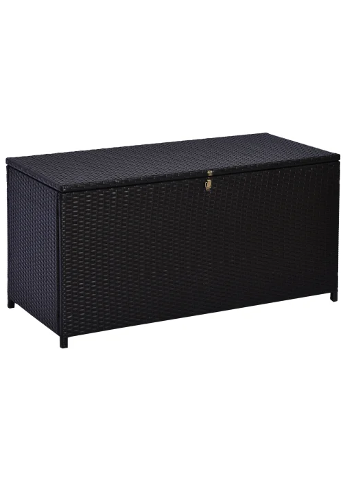 Outsunny Large Rattan Storage Box Garden Chest - One Size Image 2