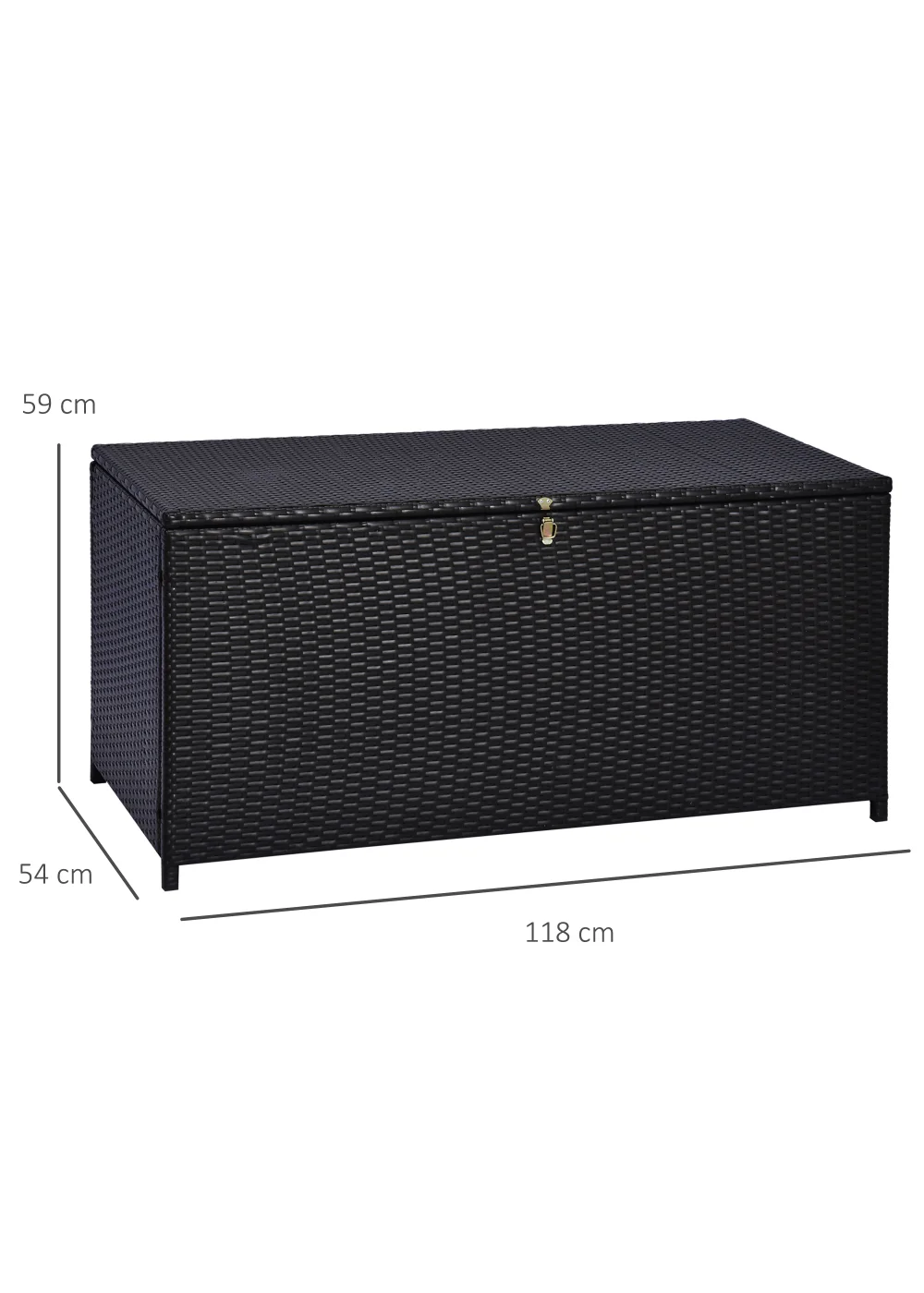 Outsunny Large Rattan Storage Box Garden Chest - One Size Image 3