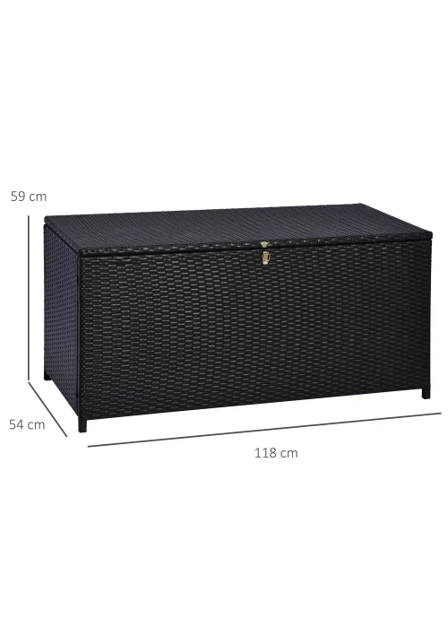 Outsunny Large Rattan Storage Box Garden Chest - One Size Image 3