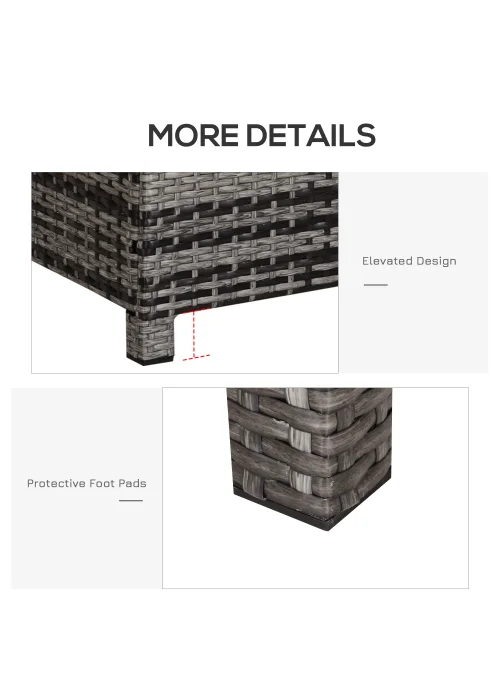 Outsunny Garden Rattan Coffee Side Table (85cm x 50cm x 39cm) - One Size Image 4