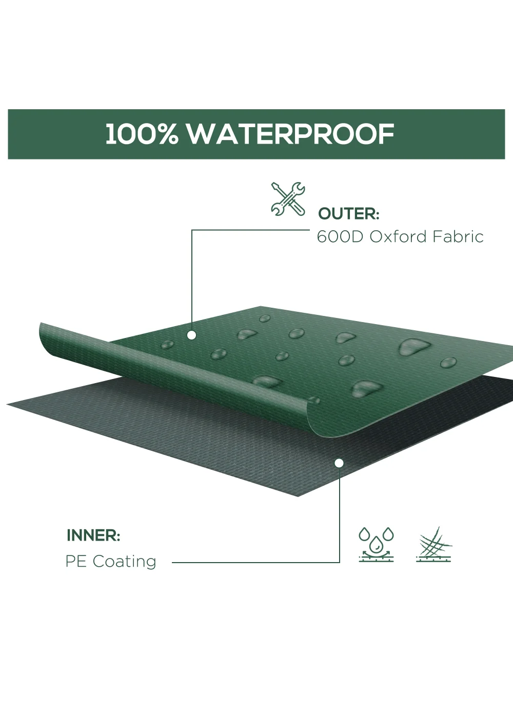 Outsunny UV Rain Protective Cover For Garden Patio Wicker Rattan - 245x165x55cm Image 4
