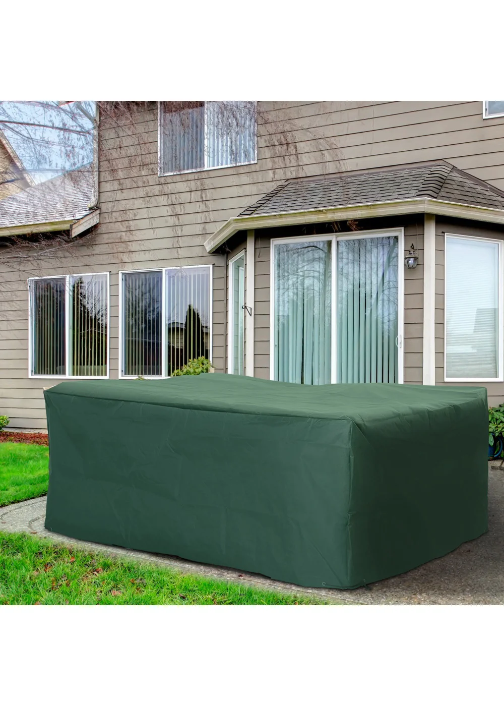 Outsunny UV Rain Protective Cover For Garden Patio Wicker Rattan - 245x165x55cm Image 1