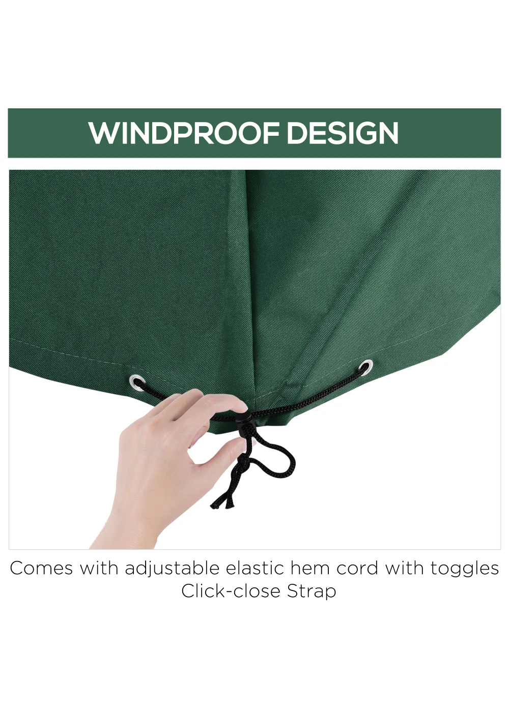Outsunny UV Rain Protective Cover For Garden Patio Wicker Rattan - 245x165x55cm Image 5