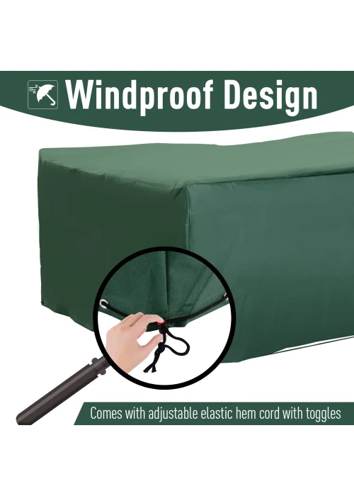Outsunny 600D Oxford Patio Set Cover Outdoor Garden Rattan Furniture Protection Cover Protector 210 x 140 x 80 cm - 210x140x80cm Image 4