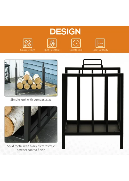 Outsunny Metal Firewood Log Holder Firewood Rack - No Size Image 4
