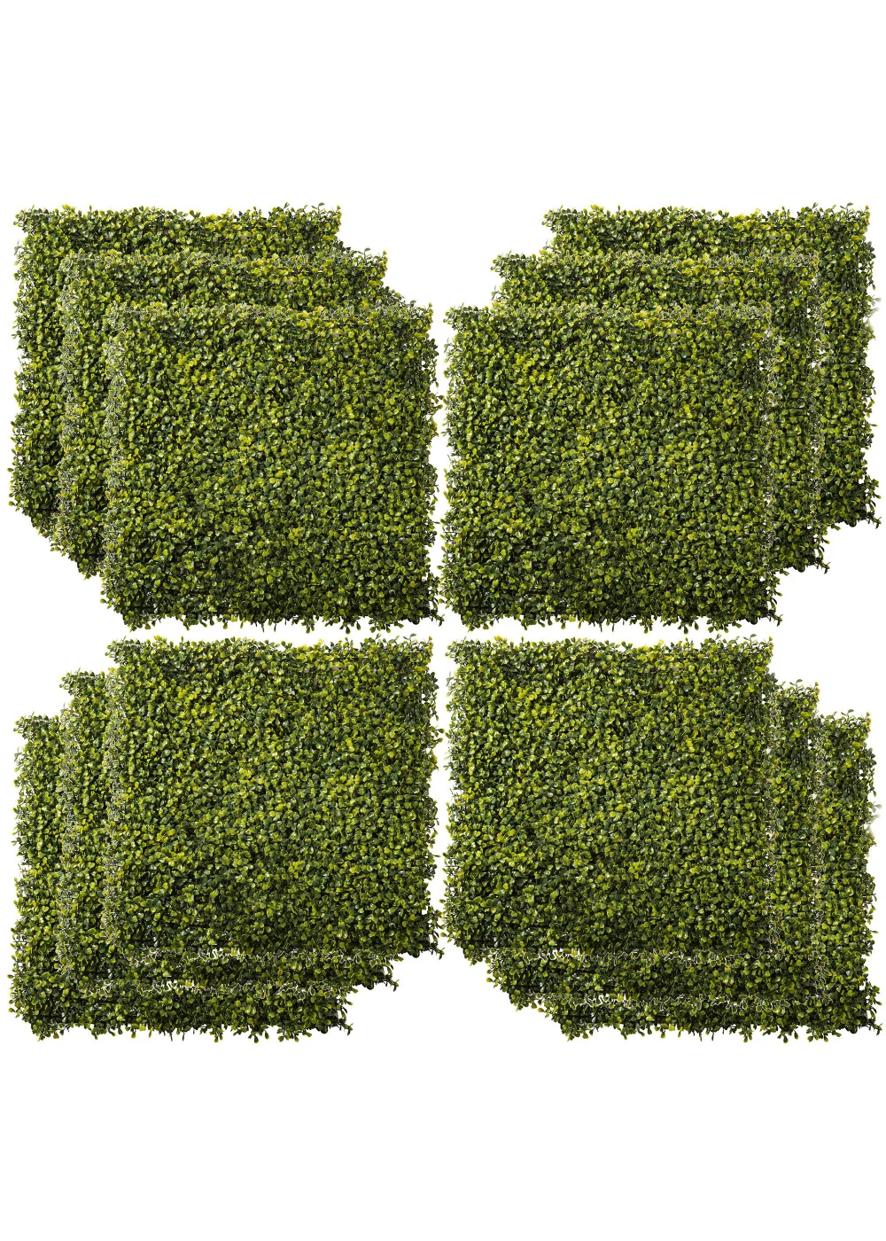 Outsunny 12PCS Artificial Boxwood Wall Panels 50cm x 50cm Grass Privacy Fence Screen - No Size Image 2