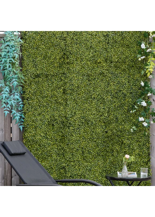 Outsunny 12PCS Artificial Boxwood Wall Panels 50cm x 50cm Grass Privacy Fence Screen - No Size Image 1
