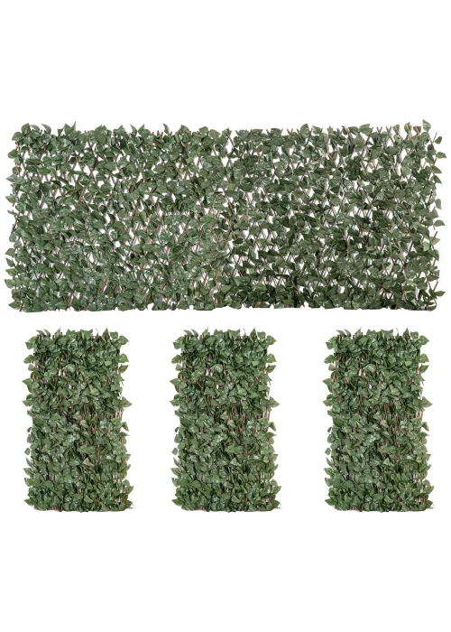 Outsunny 4 Piece 2m x 1m Expanding Trellis Fence - No Size Image 2