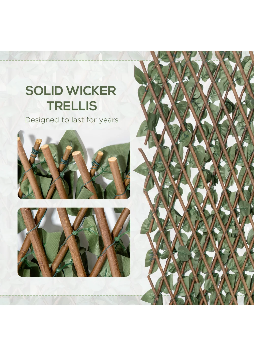 Outsunny 4 Piece 2m x 1m Expanding Trellis Fence - No Size Image 5