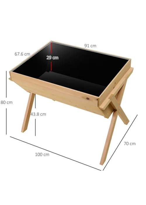 Outsunny Wooden Planter Raised Bed Stand Vegetable Flower Bed - One Size Image 3