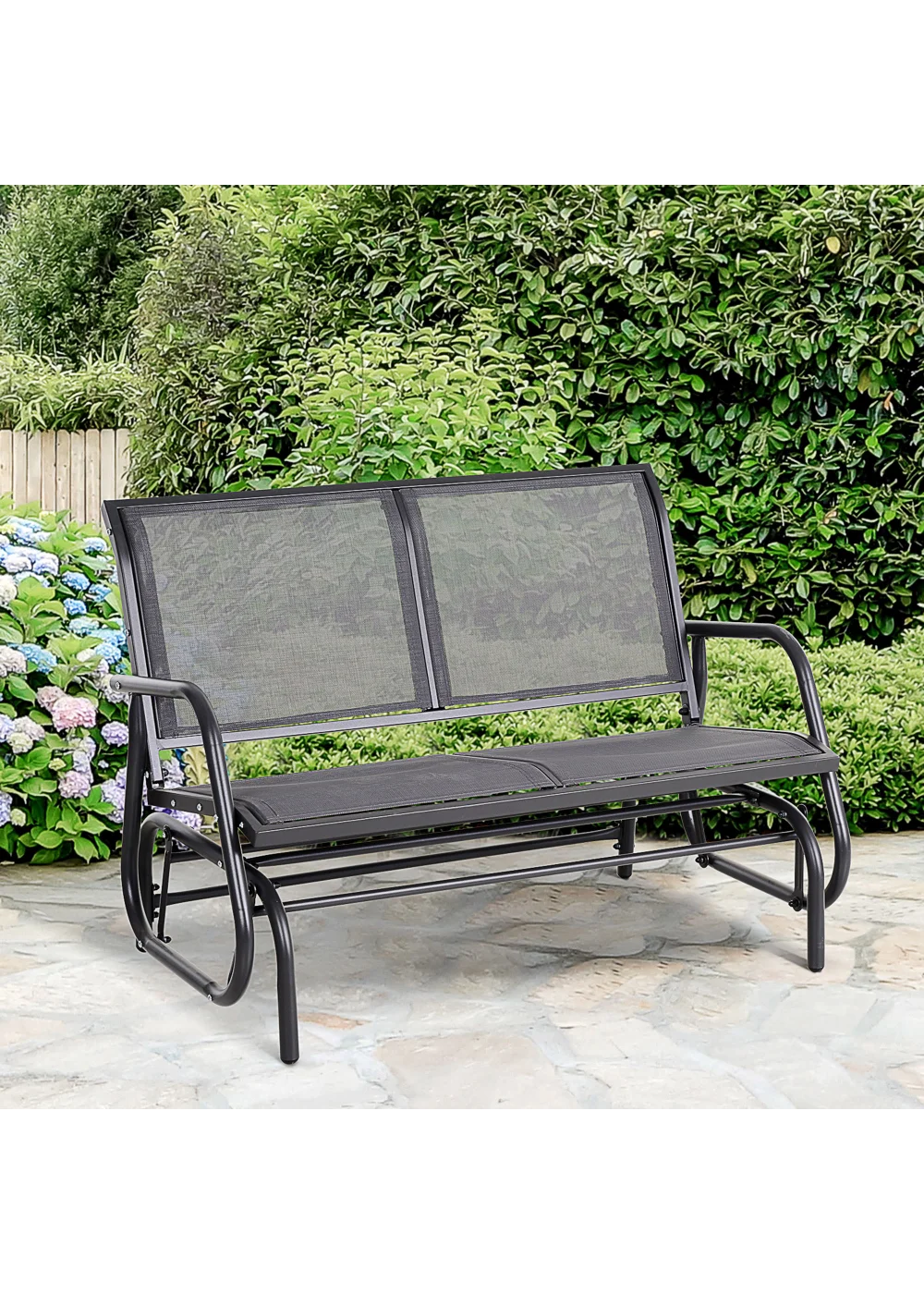 Outsunny 2-Person Outdoor Glider Bench Patio Double Swing Gliding Chair Loveseat - No Size Image 1