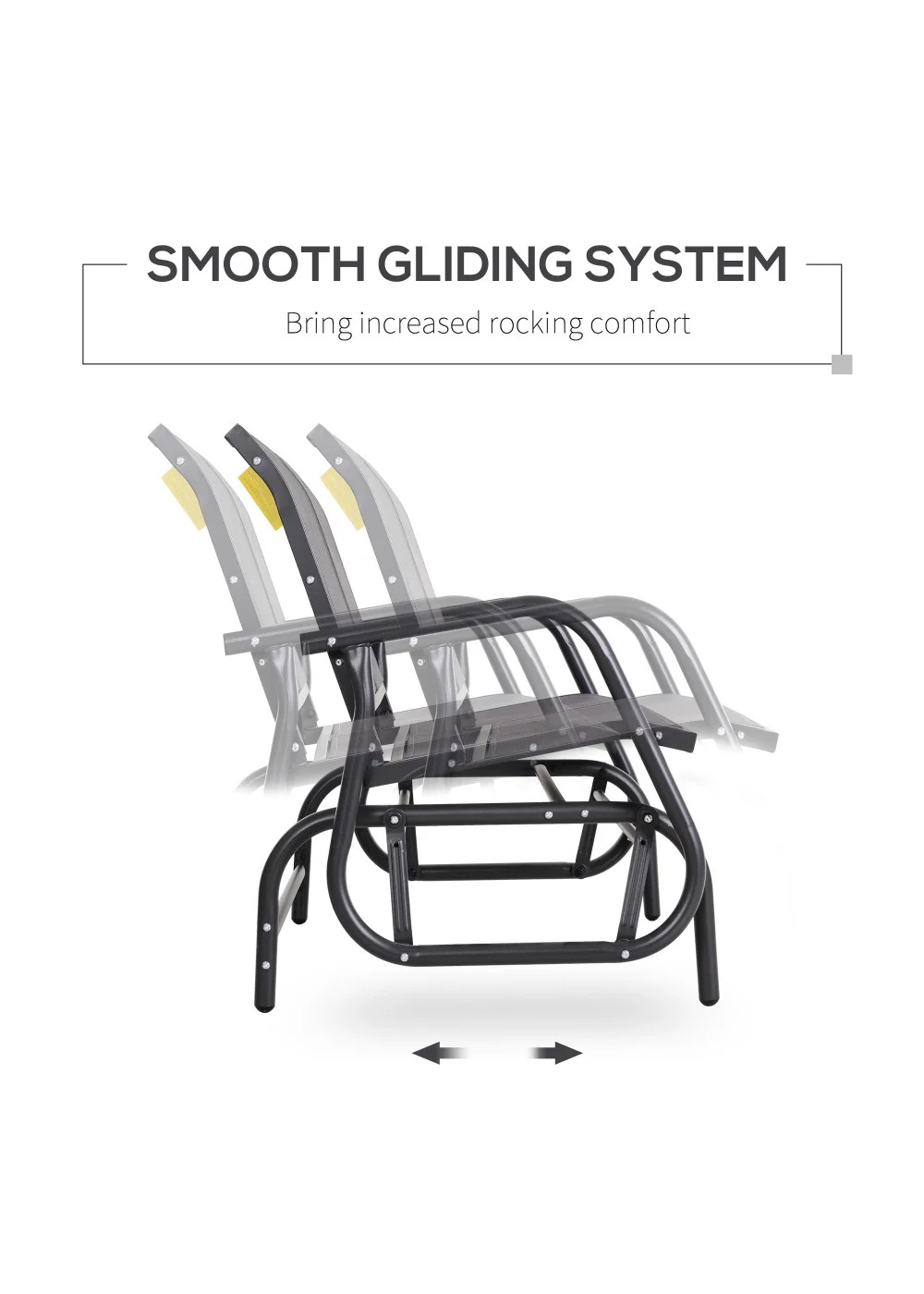 Outsunny 2-Person Outdoor Glider Bench Patio Double Swing Gliding Chair Loveseat - No Size Image 4