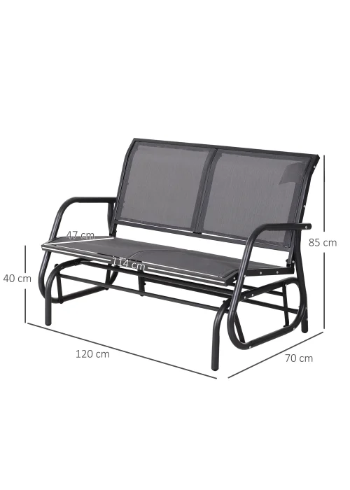 Outsunny 2-Person Outdoor Glider Bench Patio Double Swing Gliding Chair Loveseat - No Size Image 3