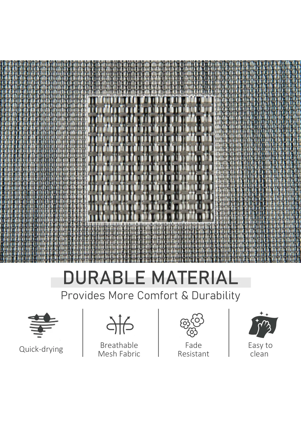 Outsunny Outdoor Garden Rocking Chair, Patio Sun Lounger Rocker Chair with Breathable Mesh Fabric - No Size Image 5