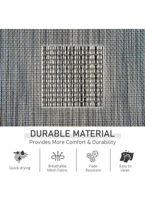 Outsunny Outdoor Garden Rocking Chair, Patio Sun Lounger Rocker Chair with Breathable Mesh Fabric - No Size Image 5