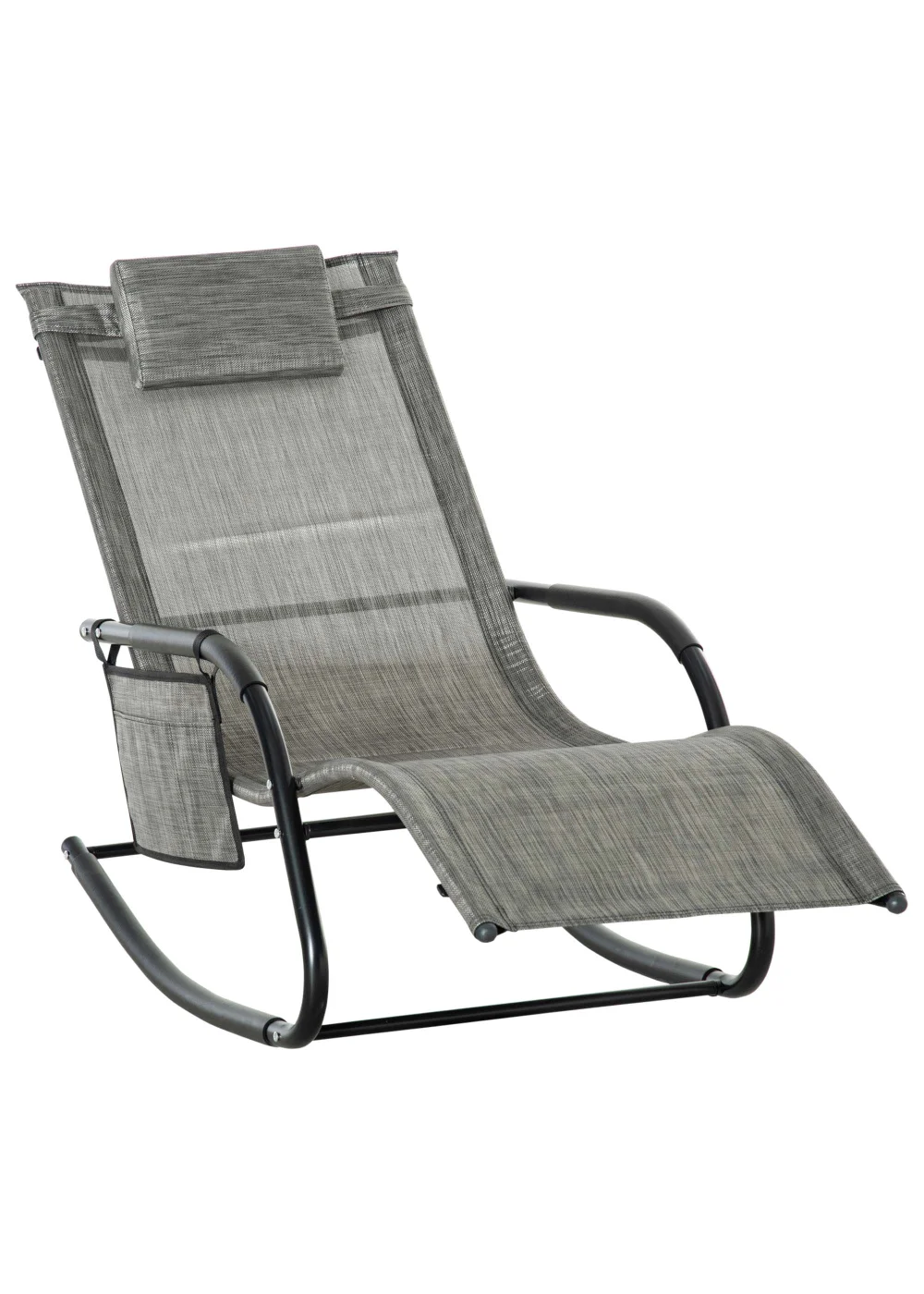 Outsunny Outdoor Garden Rocking Chair, Patio Sun Lounger Rocker Chair with Breathable Mesh Fabric - No Size Image 2
