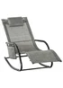 Outsunny Outdoor Garden Rocking Chair, Patio Sun Lounger Rocker Chair with Breathable Mesh Fabric - No Size Image 2