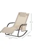 Outsunny Outdoor Garden Rocking Chair, Patio Sun Lounger Rocker Chair with Breathable Mesh Fabric - No Size Image 3