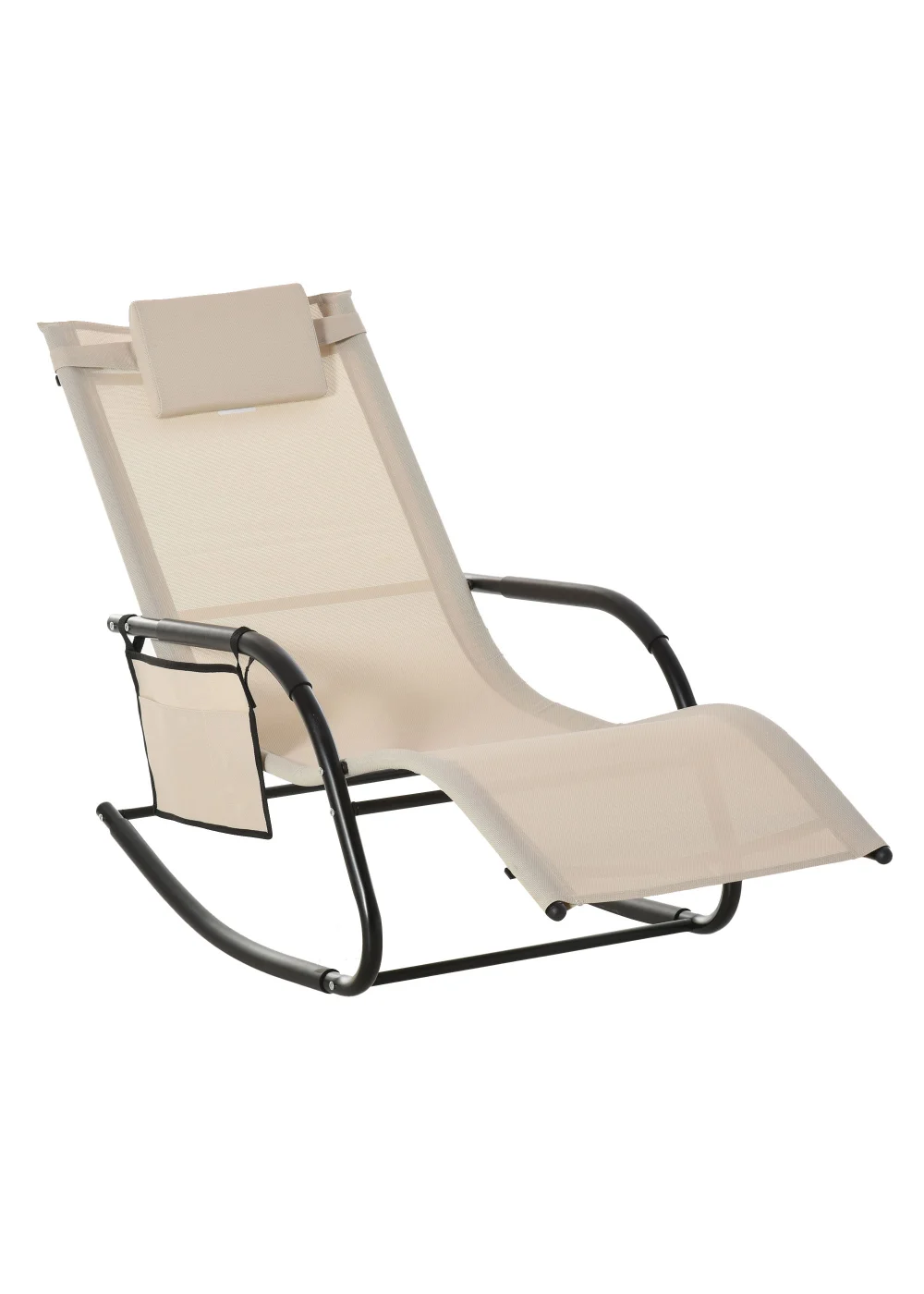 Outsunny Outdoor Garden Rocking Chair, Patio Sun Lounger Rocker Chair with Breathable Mesh Fabric - No Size Image 2