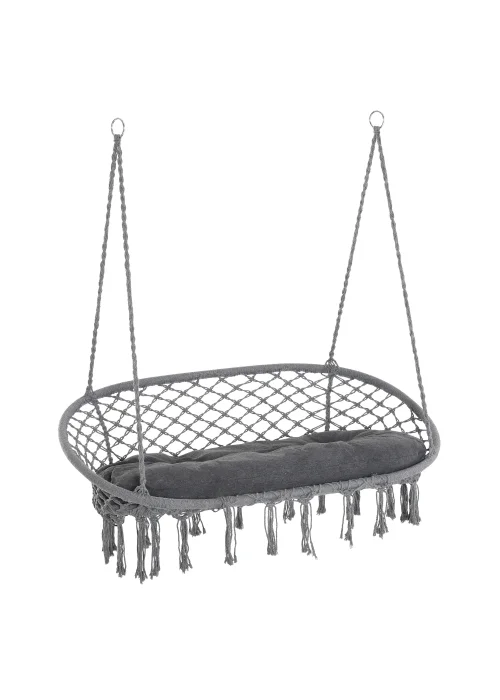 Outsunny 2-Seater Hanging Hammock Chair with Soft Cushion for Patio, Garden, Balcony, Living Room - No Size Image 2
