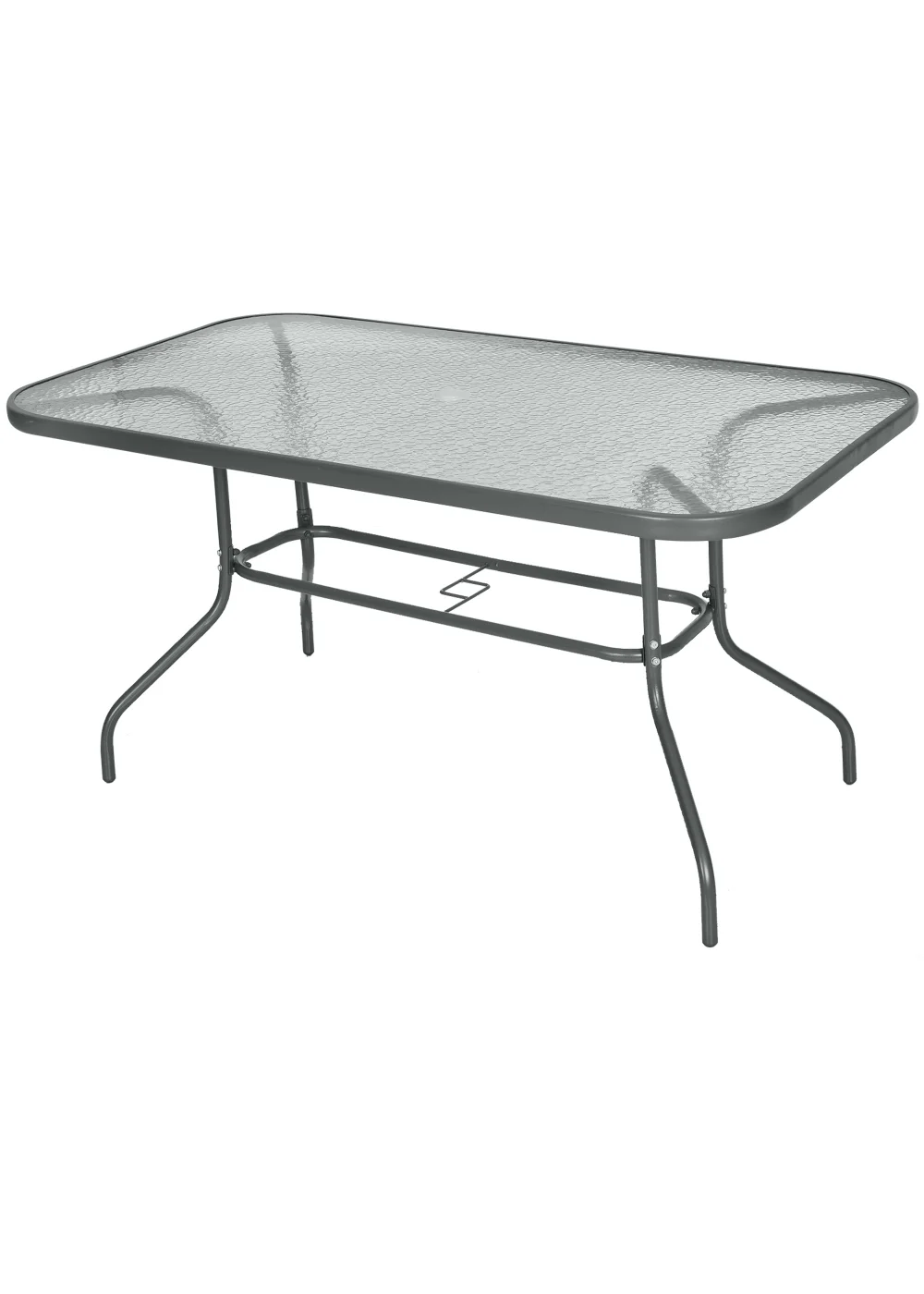 Outsunny Metal Garden Table with Umbrella Hole, 140L x 80Wcm - No Size Image 2