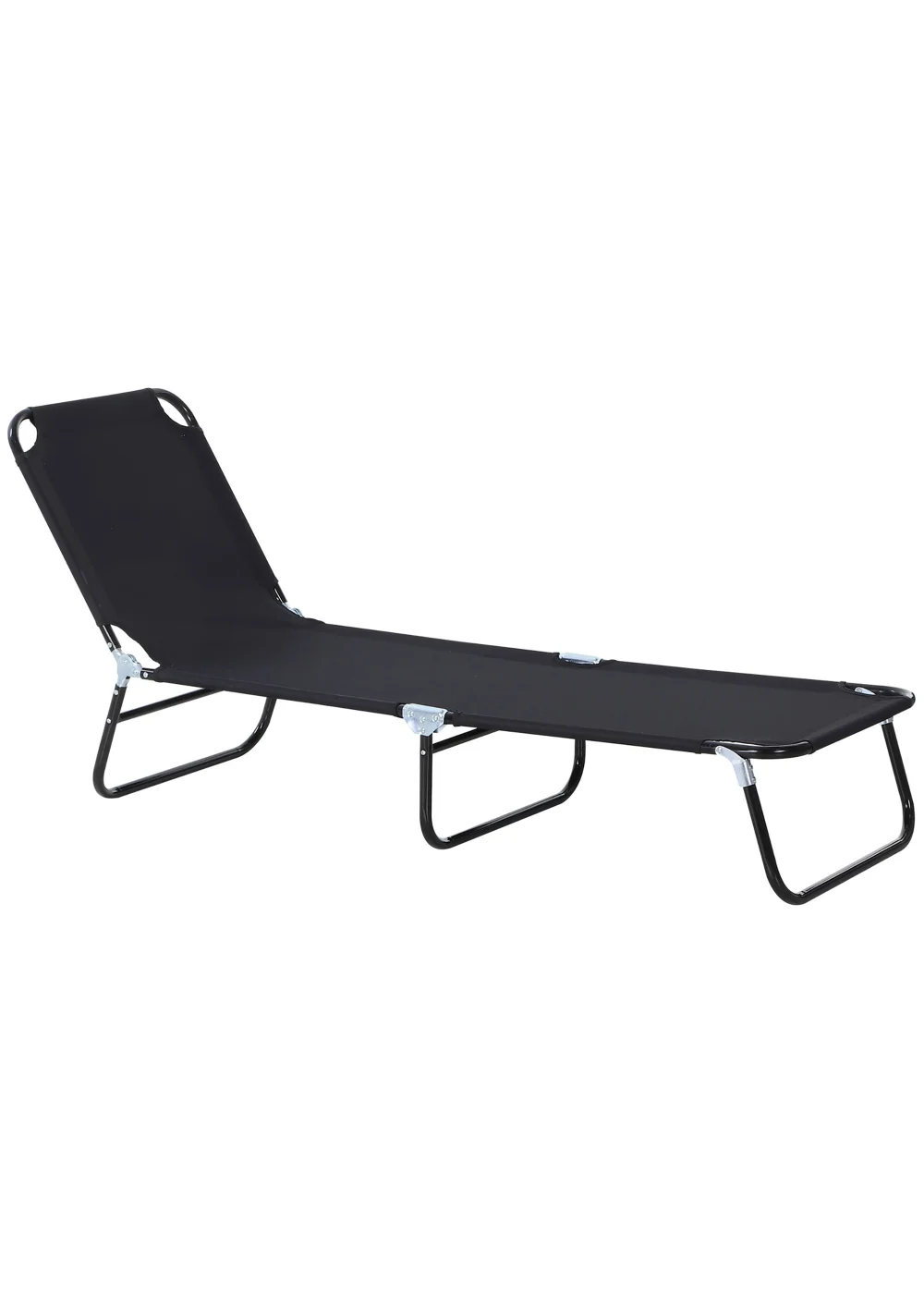 Outsunny Foldable Sun Lounger with 5-Position Adjustable Backrest - No Size Image 2
