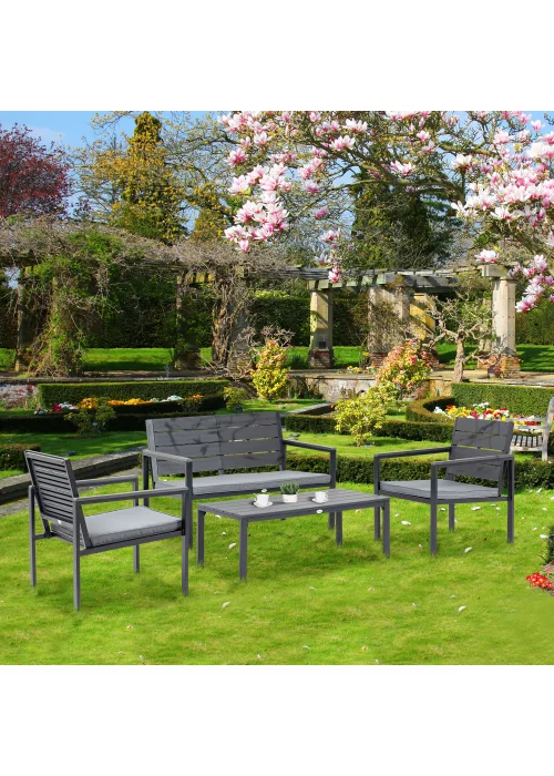Outsunny 4 PCs Outdoor Conversation Sofa Set - One Size Image 1