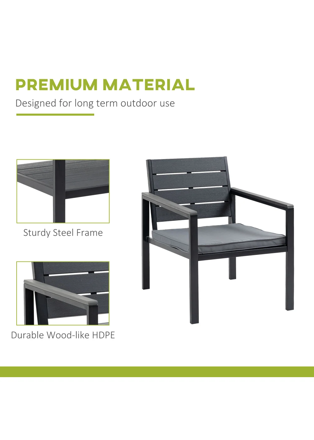 Outsunny 4 PCs Outdoor Conversation Sofa Set - One Size Image 4