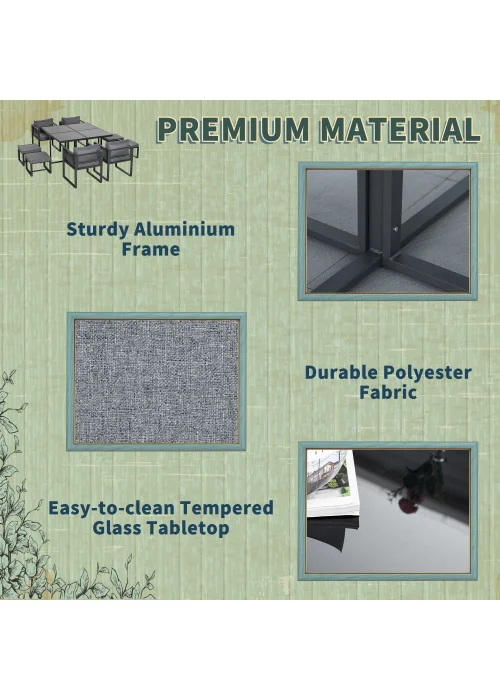 Outsunny 9 PCs Garden Cube Dining Set - No Size Image 5