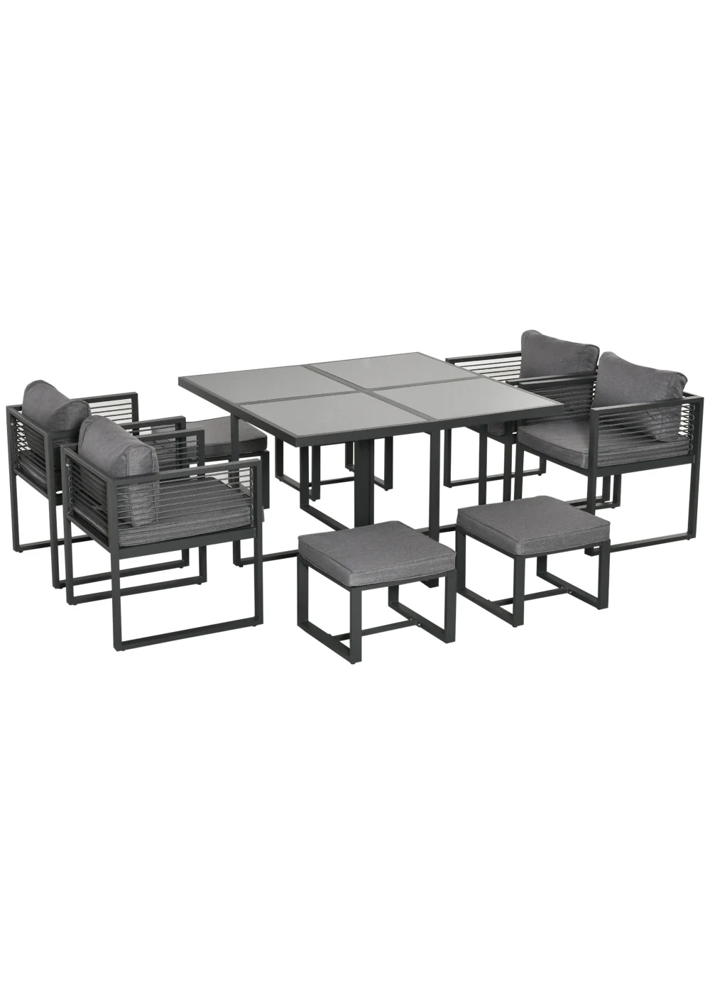 Outsunny 9 PCs Garden Cube Dining Set - No Size Image 1