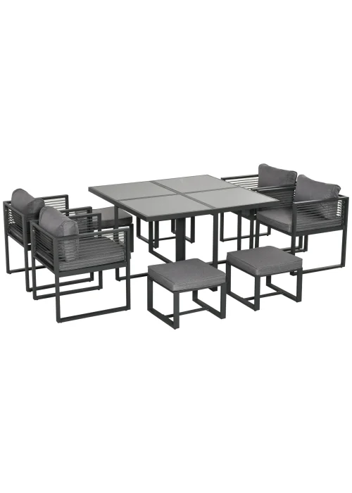 Outsunny 9 PCs Garden Cube Dining Set - No Size Image 1