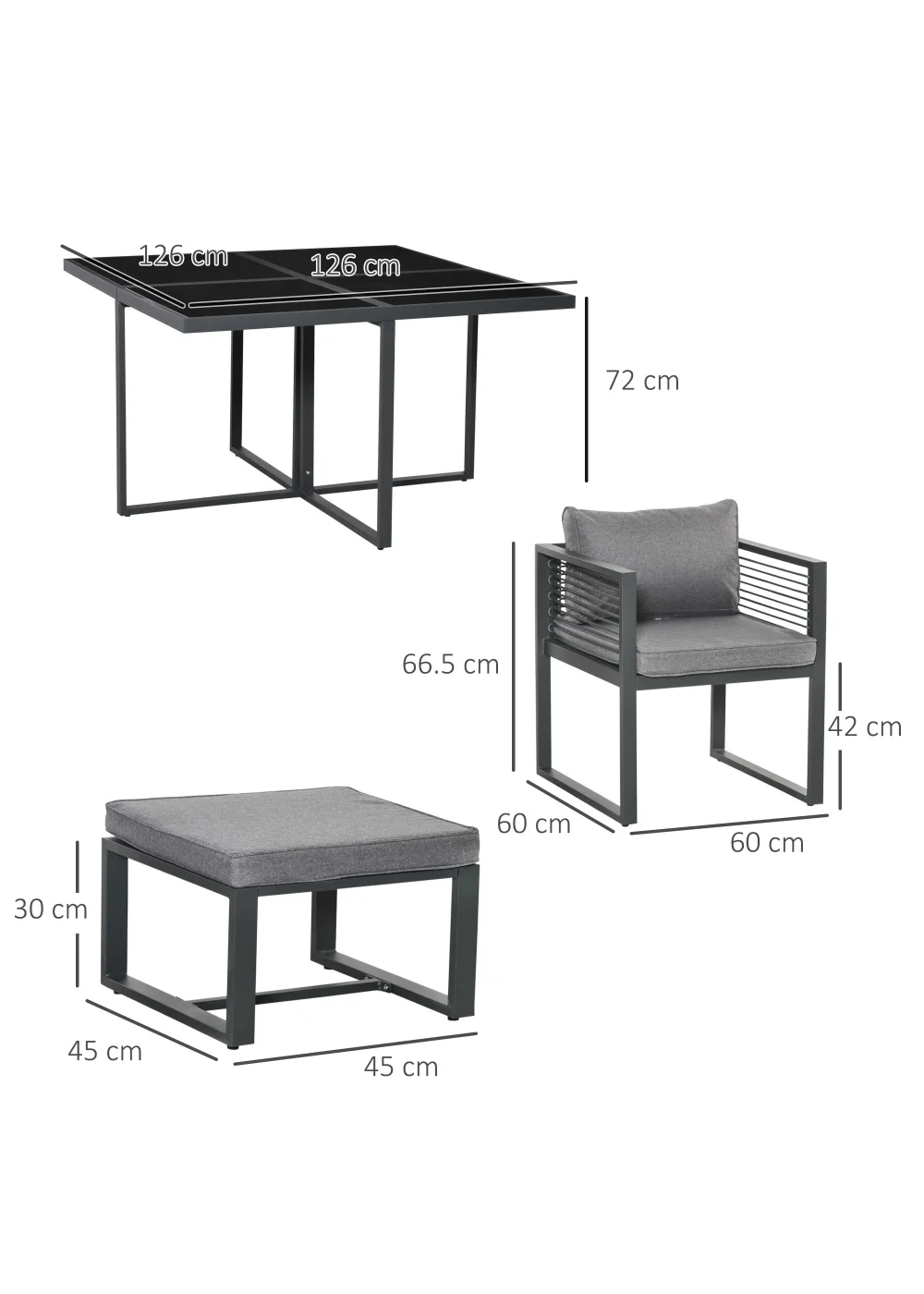 Outsunny 9 PCs Garden Cube Dining Set - No Size Image 3
