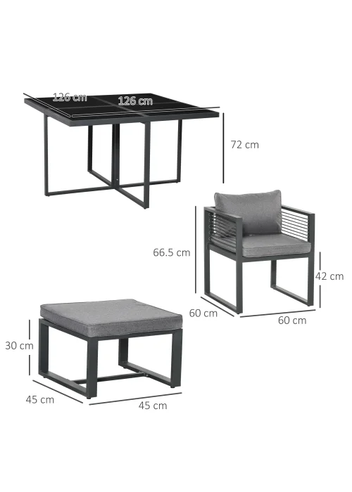 Outsunny 9 PCs Garden Cube Dining Set - No Size Image 3