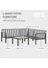 Outsunny 5 Seater L Shape Garden Furniture Corner Sofa Set - One Size Image 4
