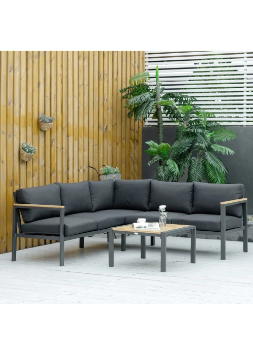 Outsunny 5 Seater L Shape Garden Furniture Corner Sofa Set - One Size Image 2