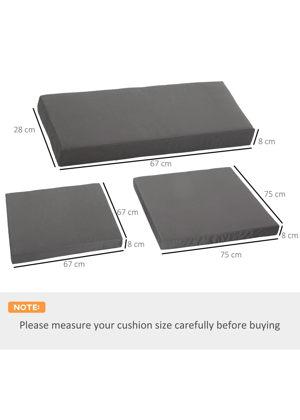 Outsunny 7 Piece Cushion Pad Set - No Size Image 3