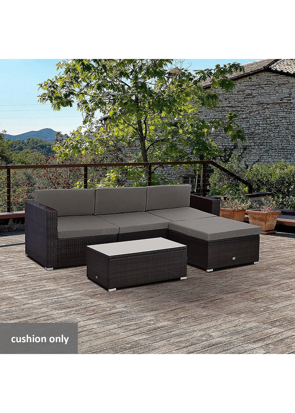 Outsunny 7 Piece Cushion Pad Set - No Size Image 1