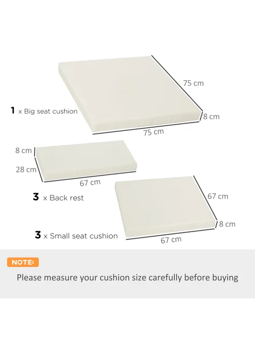 Outsunny 7 Piece Cushion Pad Set - No Size Image 3