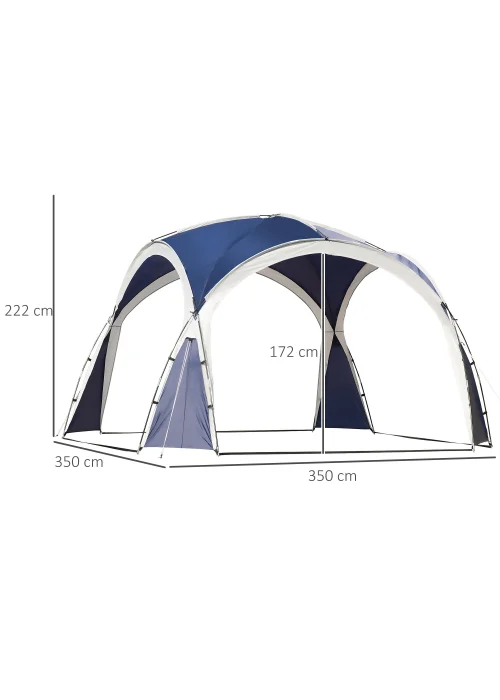 Outsunny Camping Gazebo Dome Tent (3.5 x 3.5M) - One Size Image 3