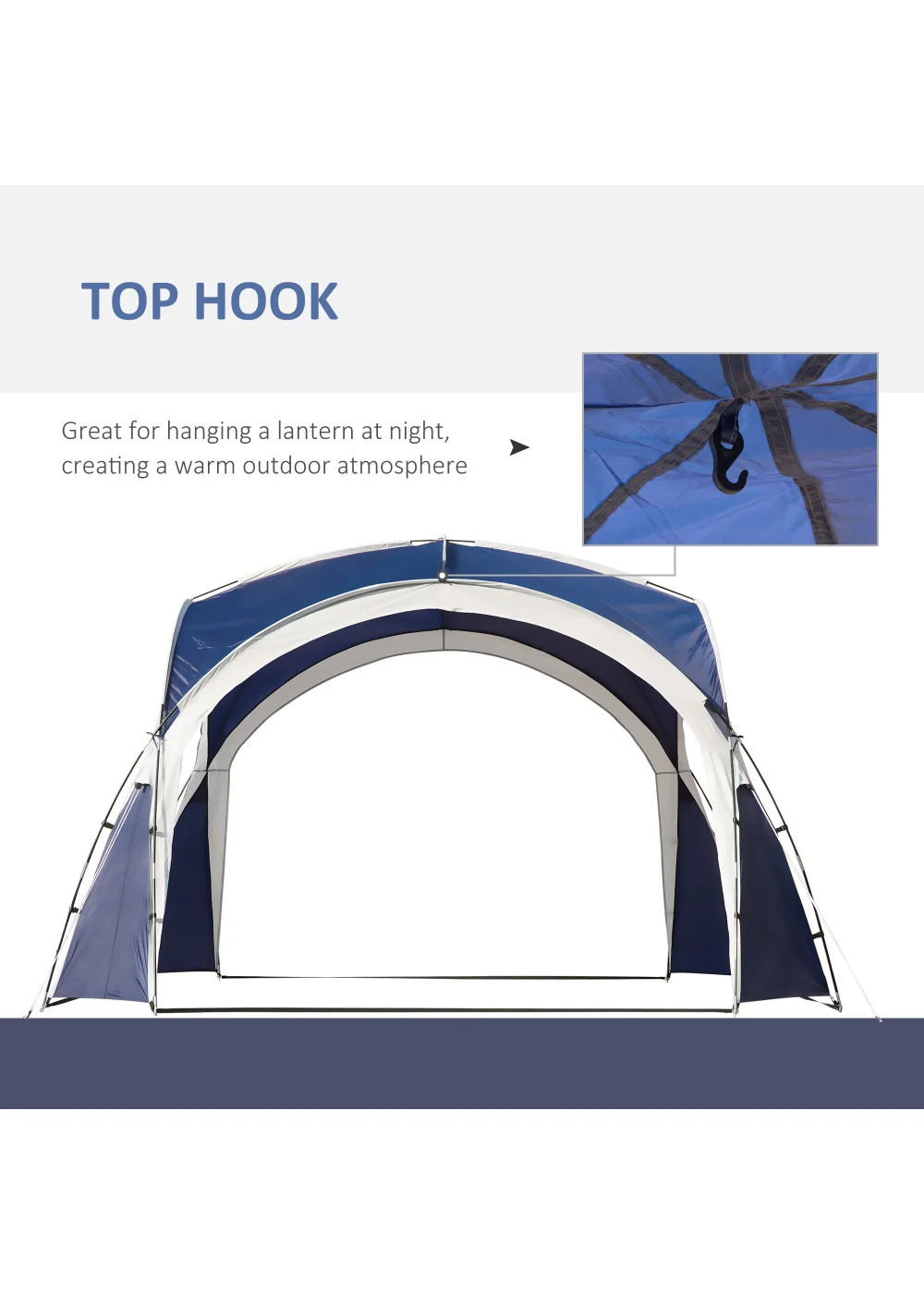 Outsunny Camping Gazebo Dome Tent (3.5 x 3.5M) - One Size Image 5
