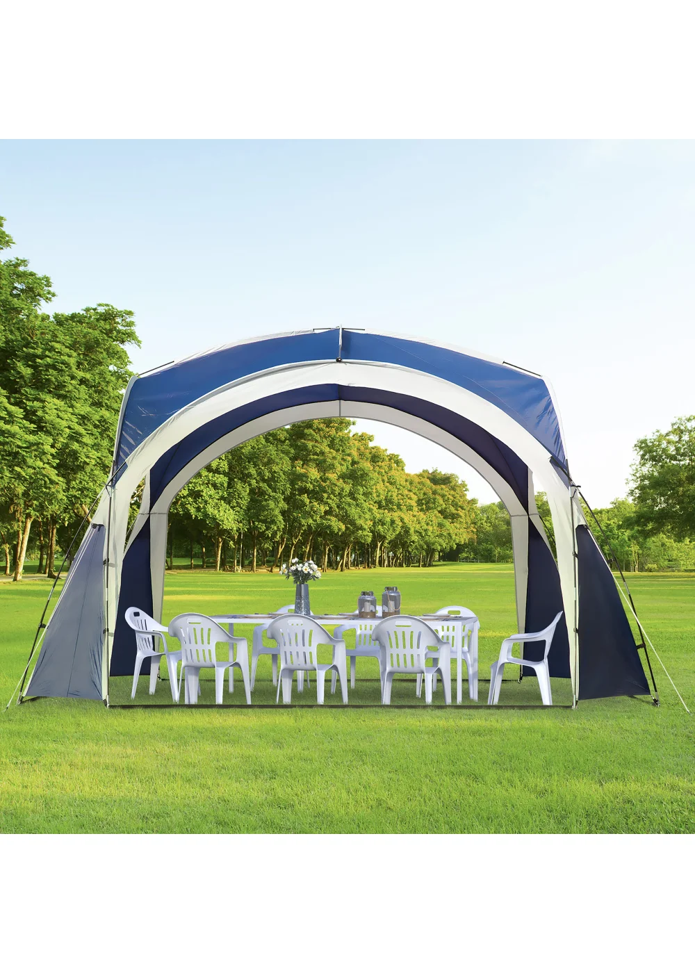 Outsunny Camping Gazebo Dome Tent (3.5 x 3.5M) - One Size Image 1