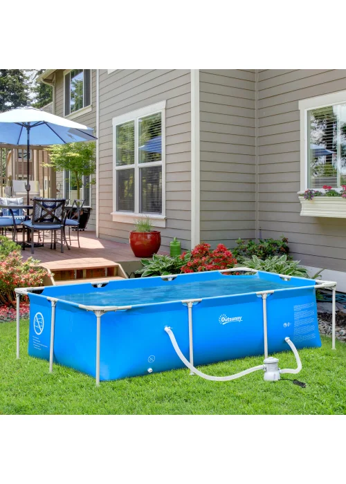 Outsunny Steel Frame Pool with Filter Pump Ground Swimming Pool - One Size Image 2