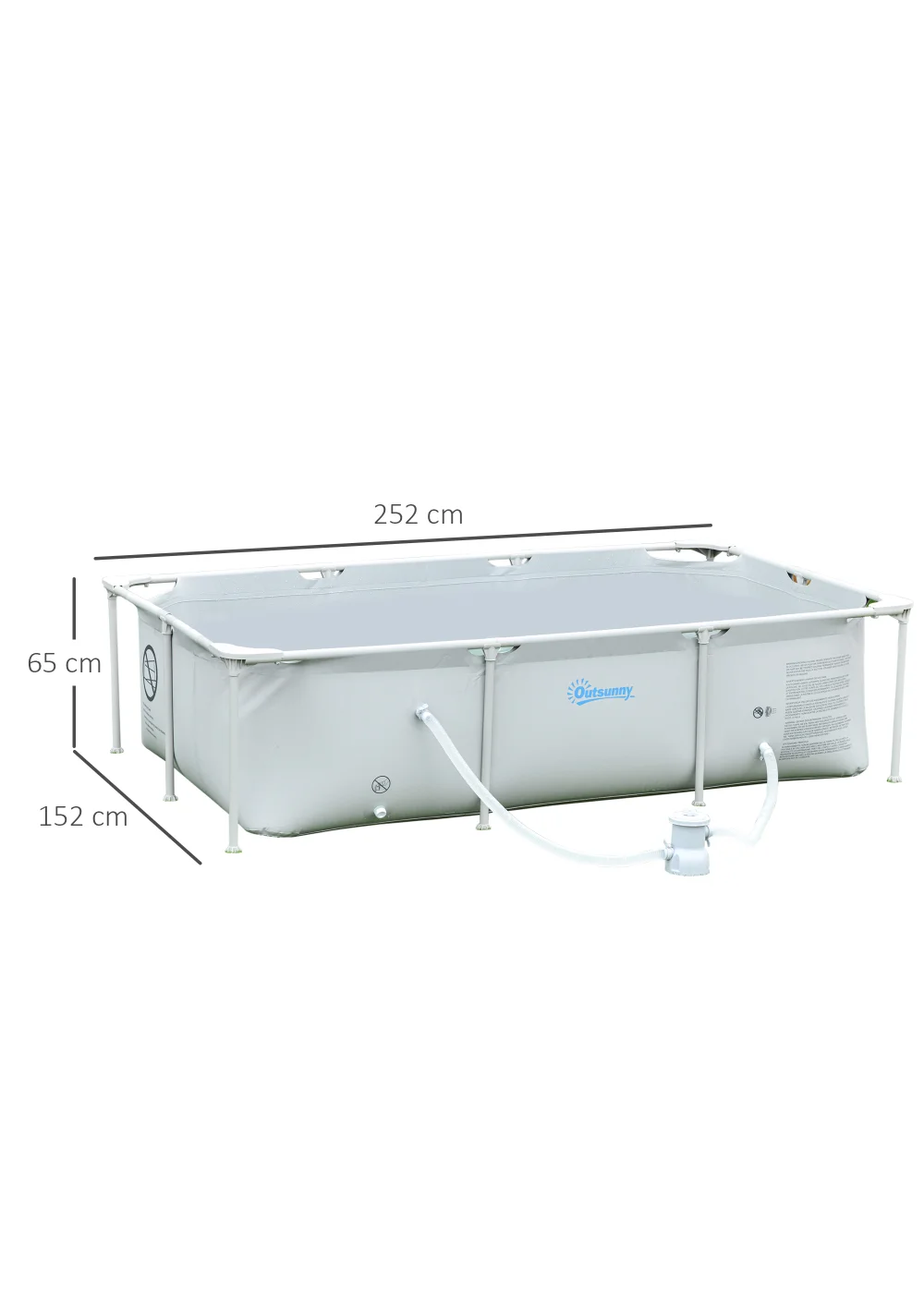 Outsunny Steel Frame Pool with Filter Pump Ground Swimming Pool - No Size Image 3