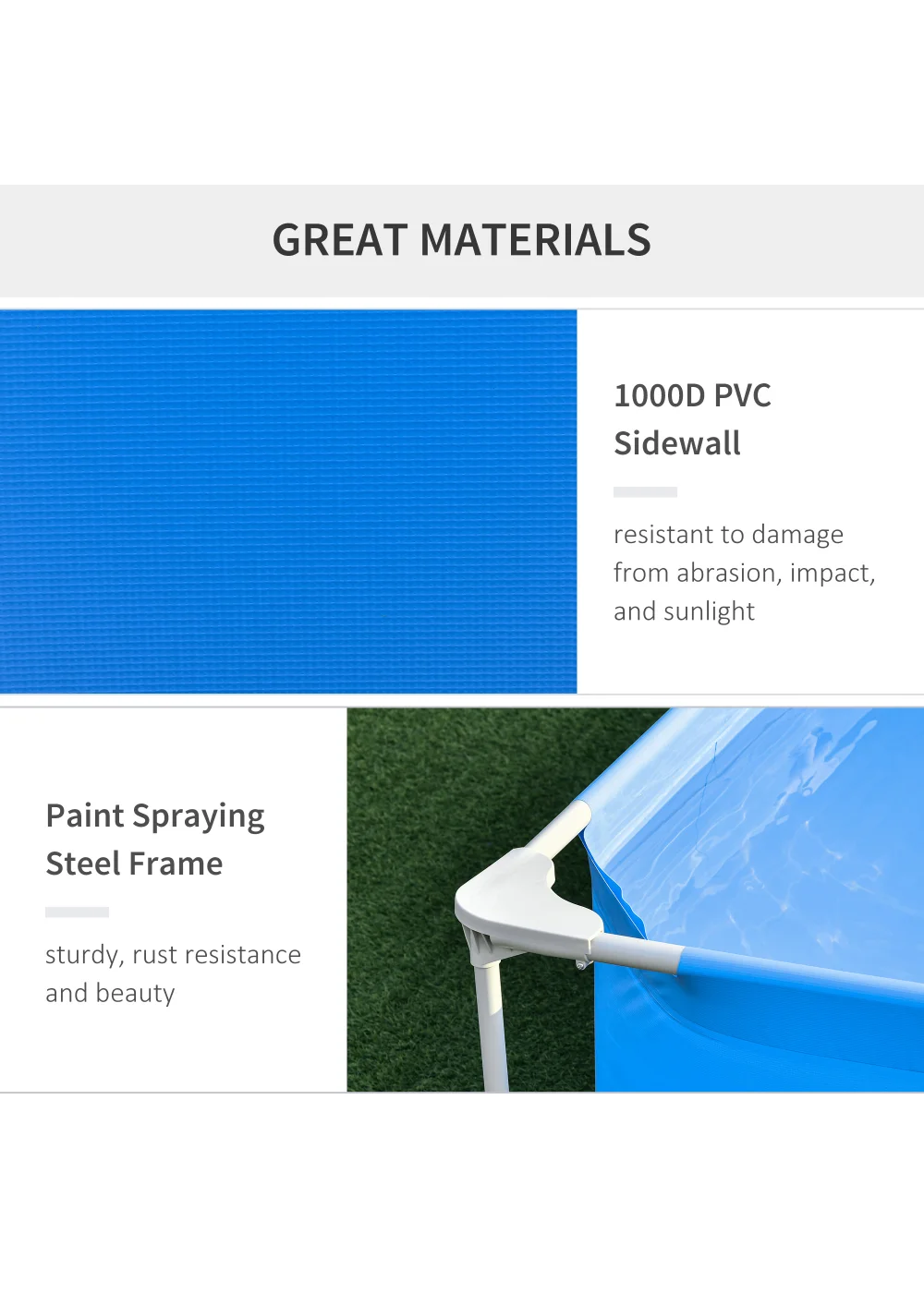 Outsunny Steel Frame Pool with Filter Pump Ground Swimming Pool - No Size Image 5