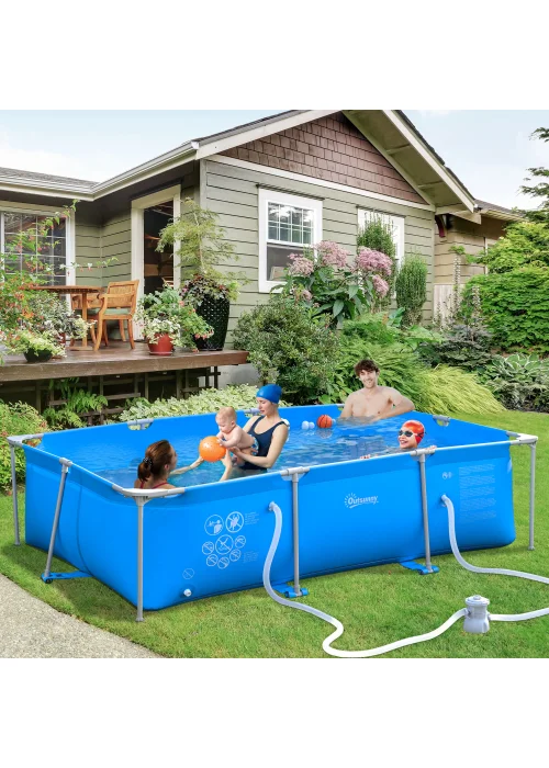 Outsunny Steel Frame Pool with Filter Pump Ground Swimming Pool - No Size Image 1