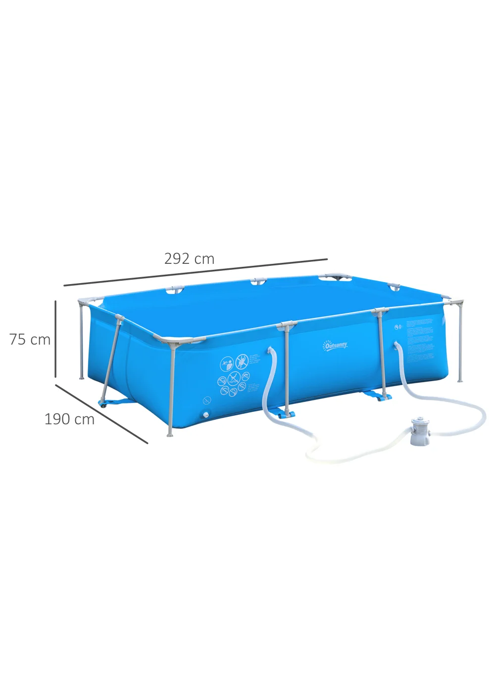 Outsunny Steel Frame Pool with Filter Pump Ground Swimming Pool - No Size Image 3